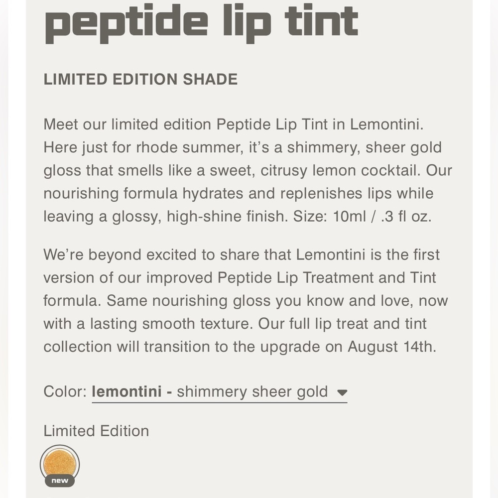 Rhode Peptide Lip Treatment Lemontini 🍸🍋 - Picture 10 of 10